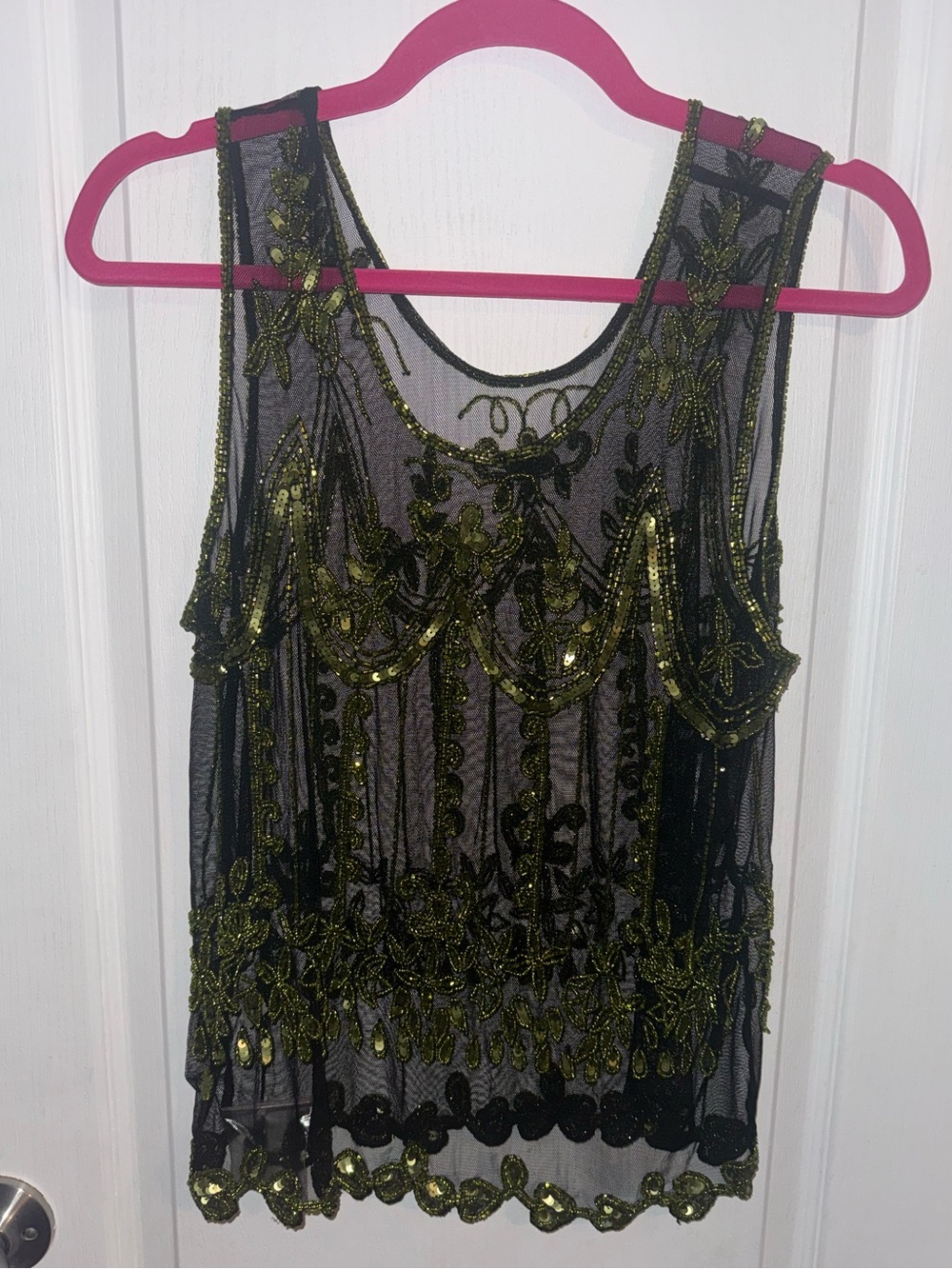 Green beaded top